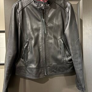 Women's Classic Black Leather Jacket
